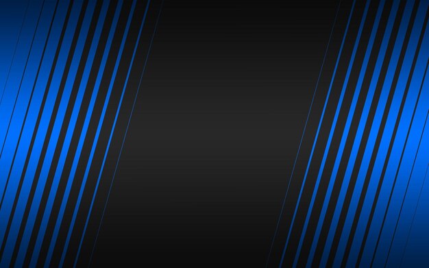 Black corporate abstract background with oblique blue stripes Technology design Vector illustration