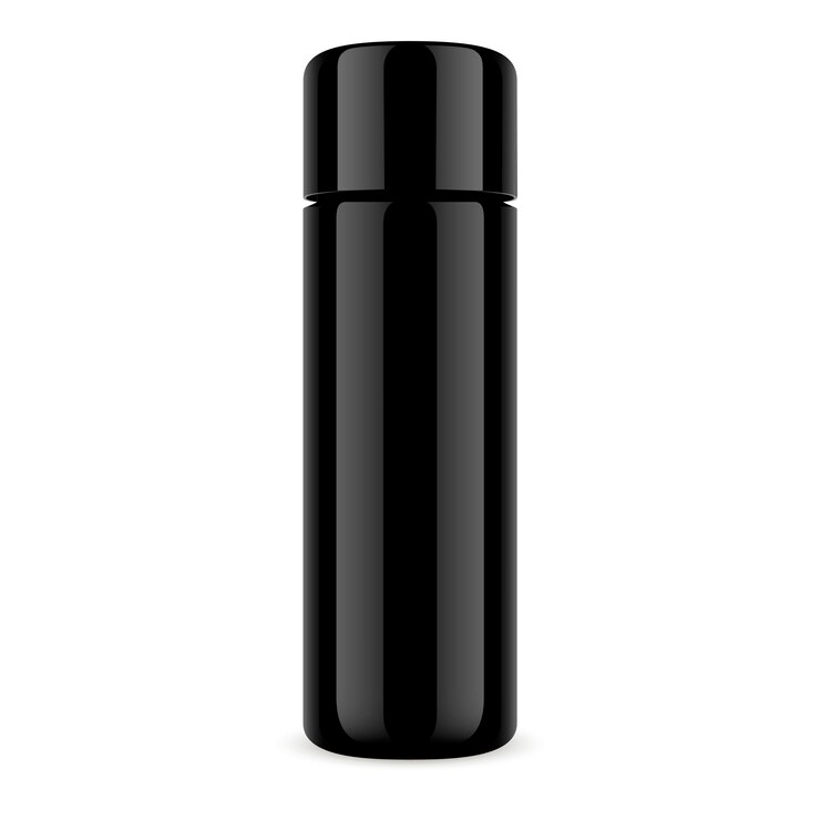 Vector black cosmetic bottle dry shampoo jar 