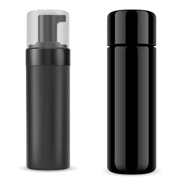 Black cosmetic bottle