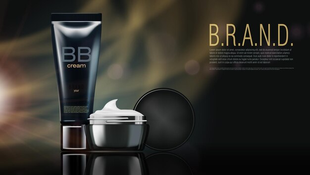 Vector black cosmetics product advertising