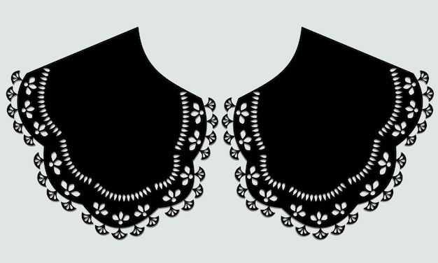 Vector black cotton collar lace design vector