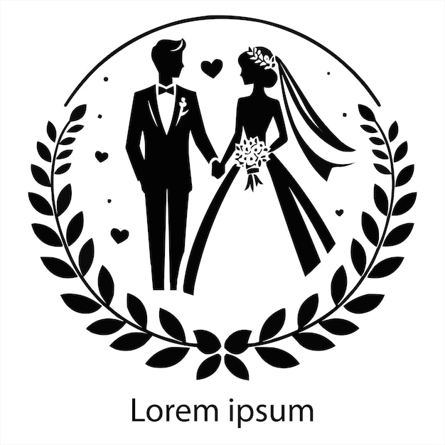 Vector black couple logo