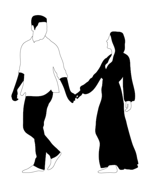 Black couple  silhouette