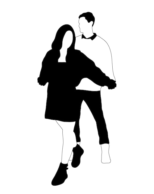 Black couple  silhouette