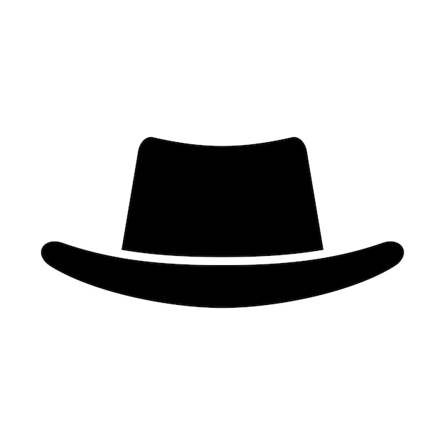 Black cowboy hat icon isolated on white background