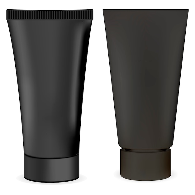 Vector black cream tube. body cosmetic package