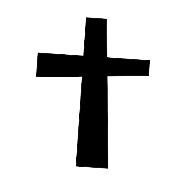 Vettore croce nera su sfondo bianco