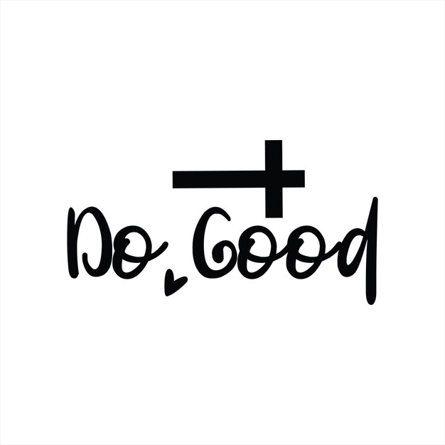 A black cross with the word do good in black lettering.