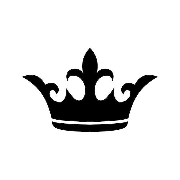 Vector black crown icon white background