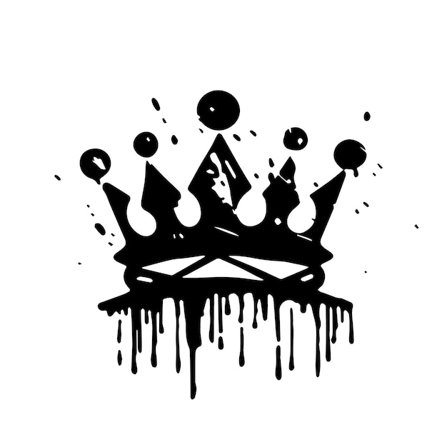 Vector a black crown with a crown on it with the word queen on it.