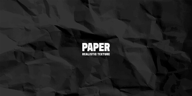 Vector black crumpled paper texture pattern rough grunge old blank vector abstract background