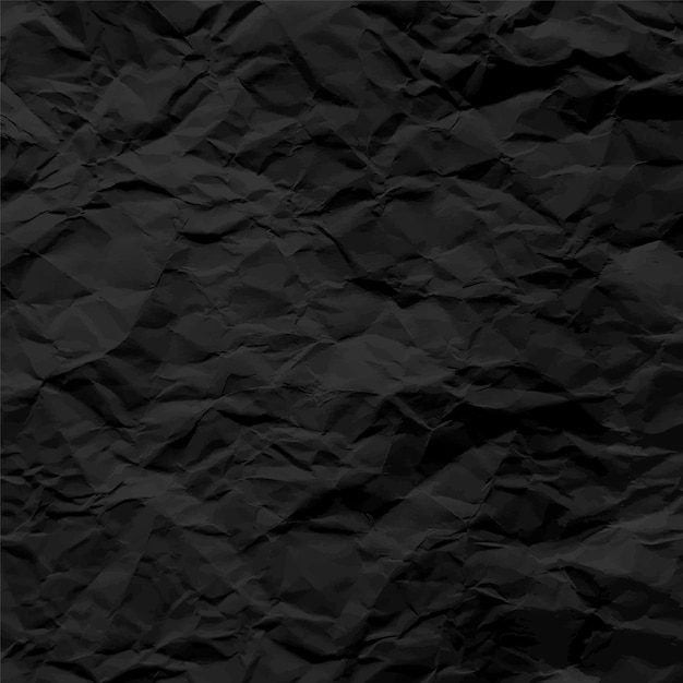 Vector black crumpled paper texture pattern rough grunge old blank vector abstract background