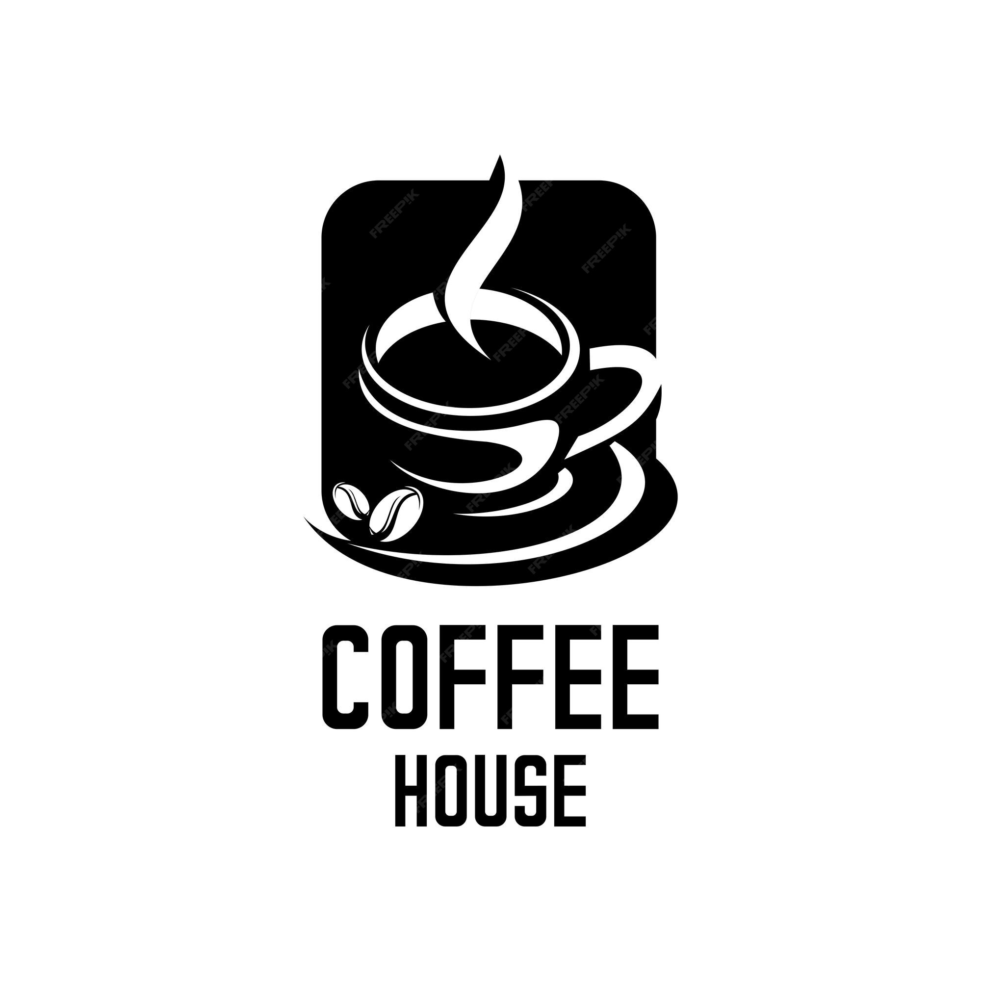 Premium Vector | Black cup of coffee vector, coffee cafe logo