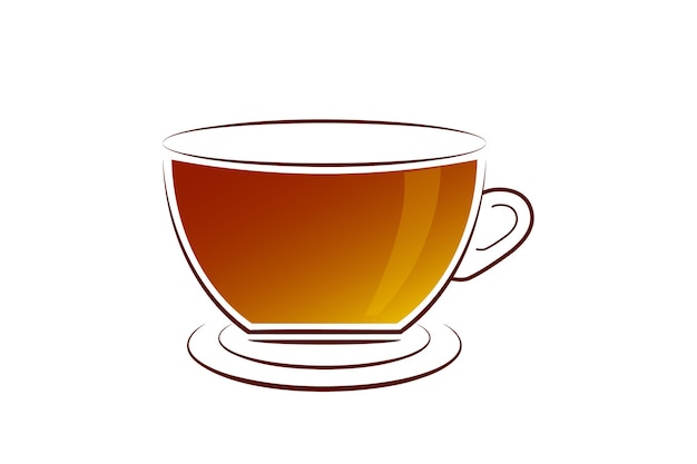 Nero una tazza di disegno vettoriale di tè.