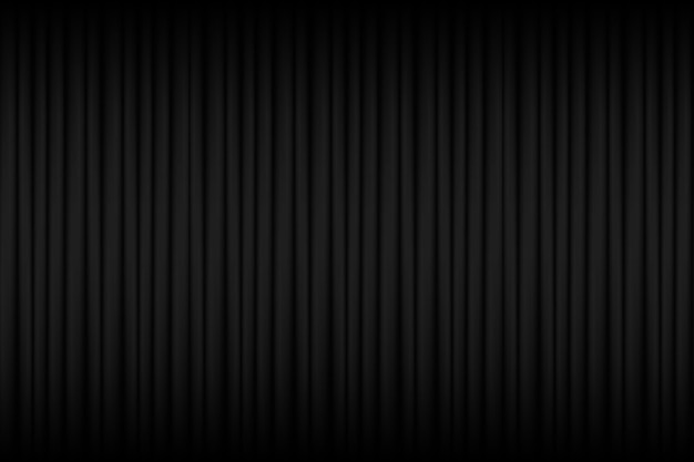 Black Curtain Background. Celebration Event or Grand Opening Backdrop. Wallpaper. Vector