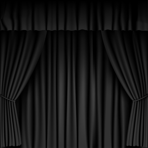 Vector black curtain background