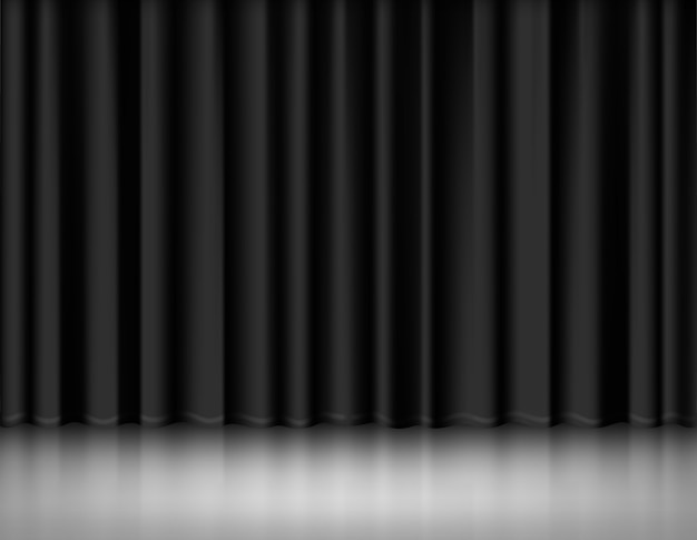 Vector black curtains. realistic curtains