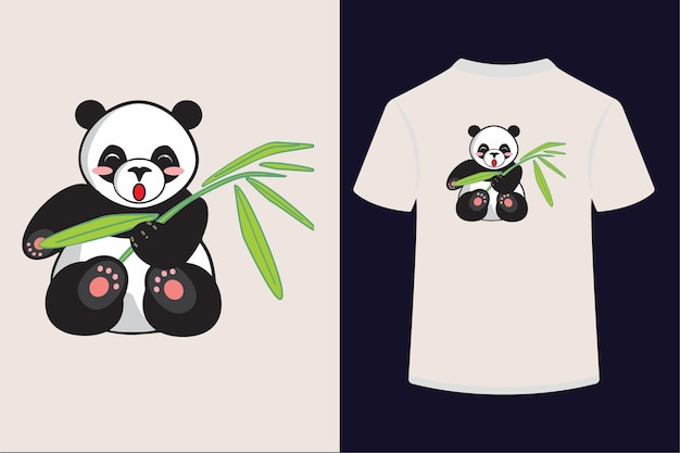 Black cute panda vector TShirt Design