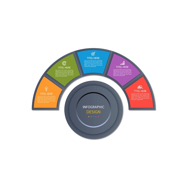 Modello di infografica ciclo nero