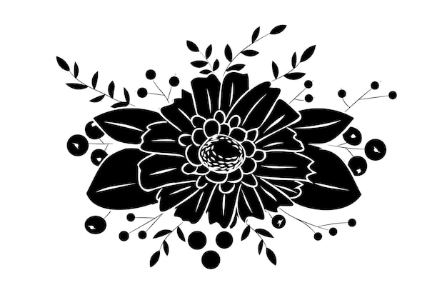 Black daisy stencil
