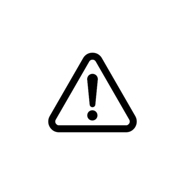 Vector black danger sign vector icon attention caution illustration