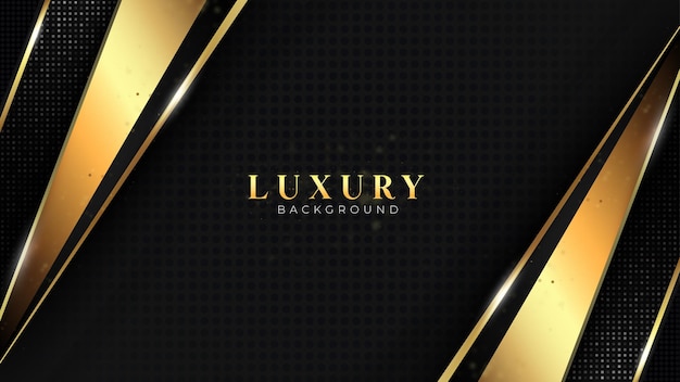 Black Dark abstract background with golden lines and diagonal shapes modern luxury Concept design