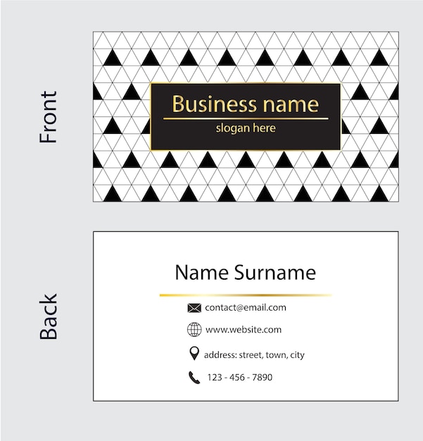Black dark business card modern design vector