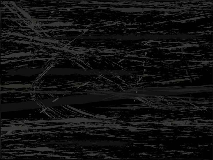 Vector black dark grunge background with chaotic scratches and lines
