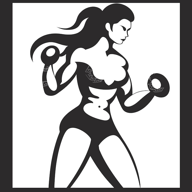 Black dark hand deadlift symbol vector girl activity character design equipment childhood