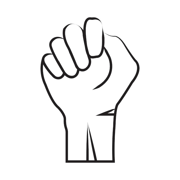 black defiant hand vector Illustrated