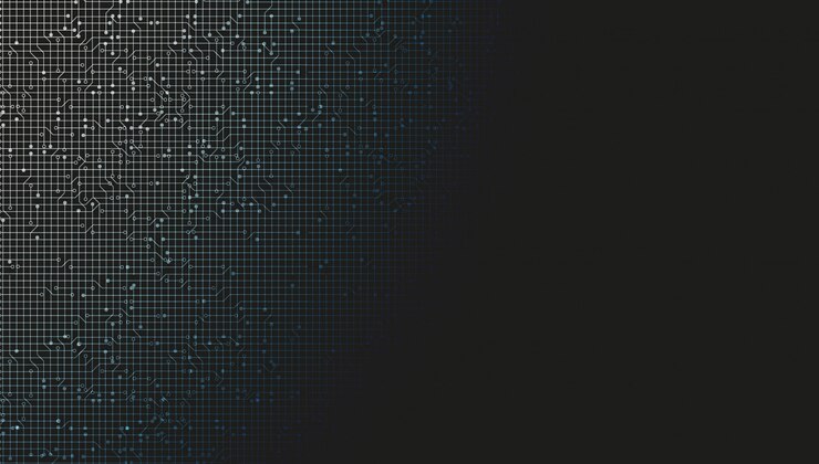 Vector black digital network system technology background,line connection and internet concept design, illustration.