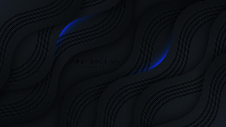Vector black dimension modern background with blue light effect