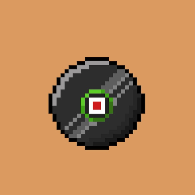 Vector black disk in pixel art style