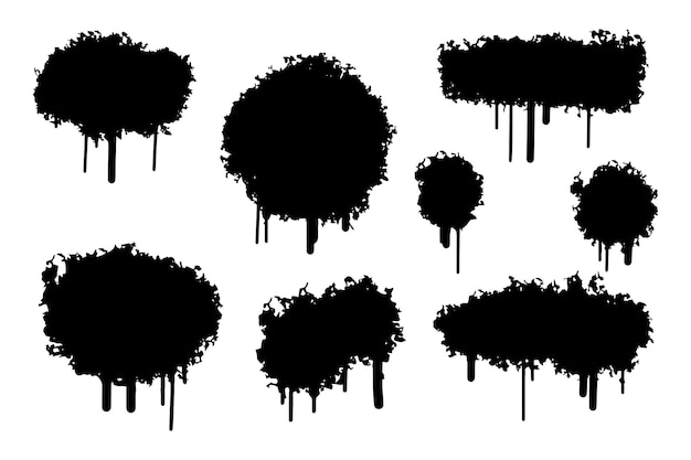 Black Distress Brush Grunge Texture flowing blood effect vector illustration