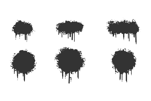 Black Distress Brushes Grunge Texture Splash Banner vector illustration