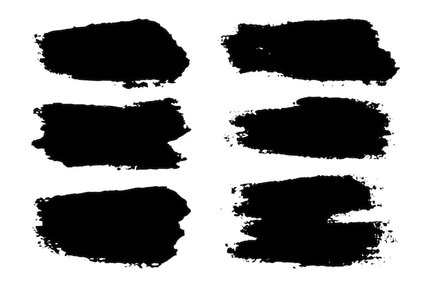 Black Distress Brushes Grunge Texture Splash Banner vector illustration