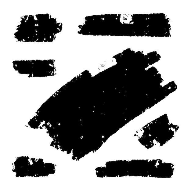 Вектор Черные дистресс-кисти гранж-текстура splash banner векторная иллюстрация