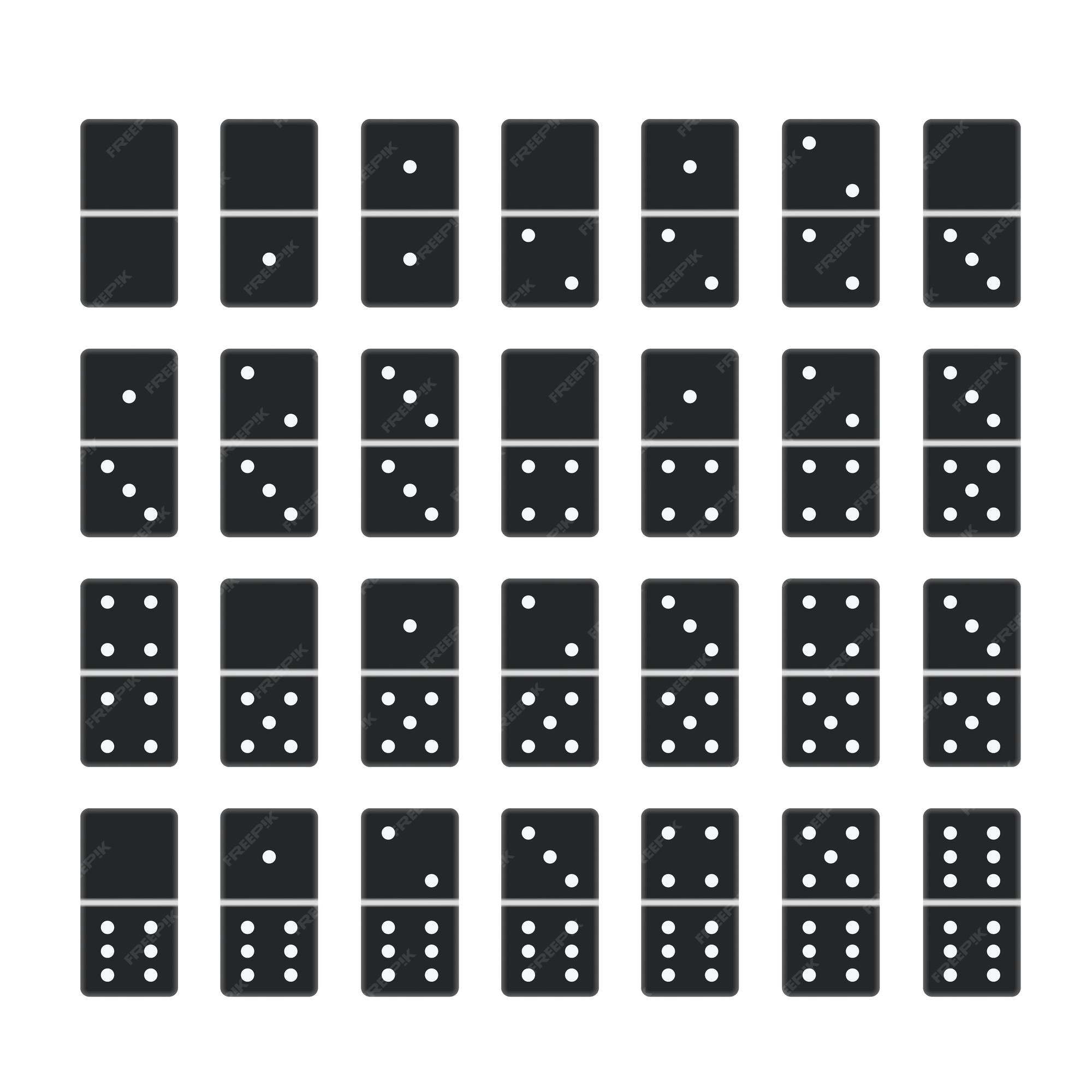 Premium Vector  Set white domino game block with shadow.