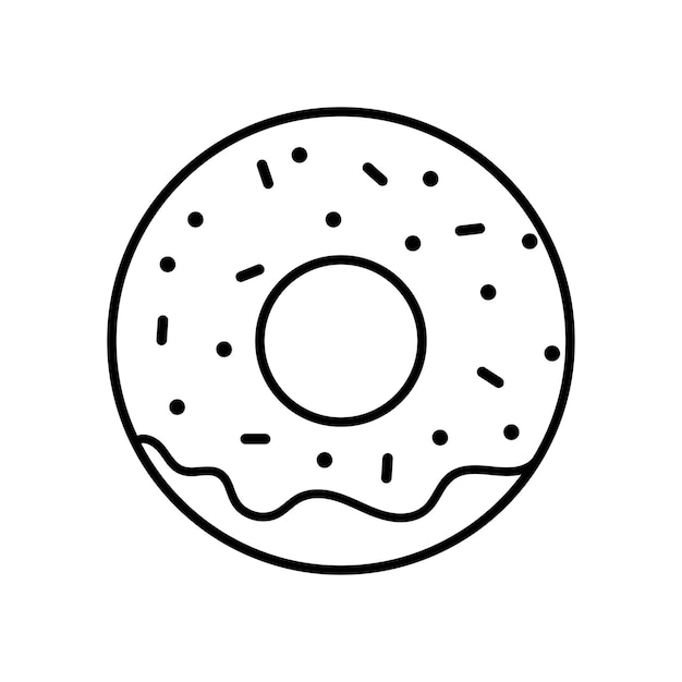 Черный значок пончика на белом фоне