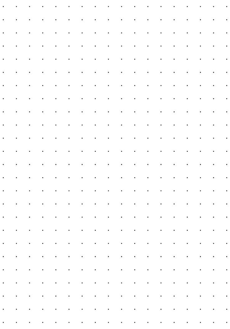 Vector black dot grid notebook page template on white background bullet journal texture