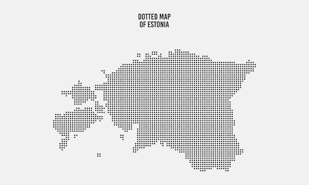 Black Dotted Estonia Map