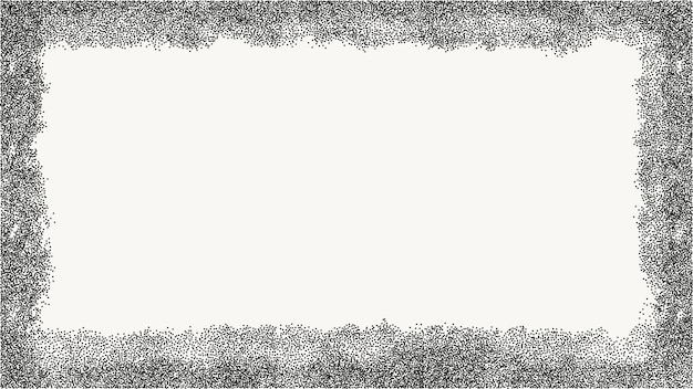 Vector black dotted textured horizontal frame noisy gritty dot halftone effect vector illustration