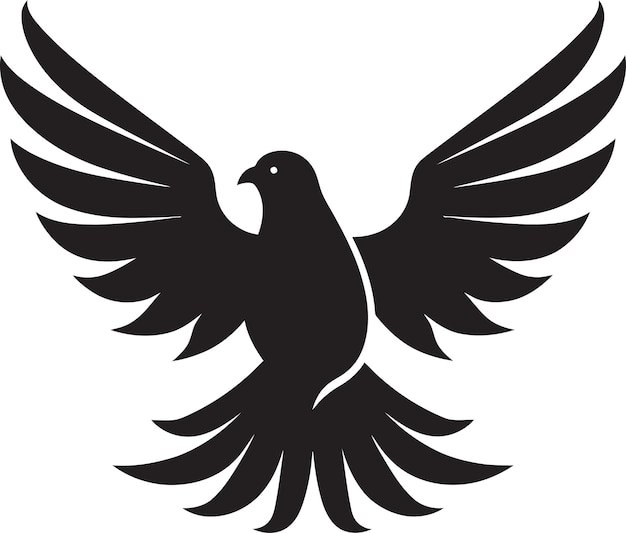 Black dove vector logo met tekst en swoosh een dynamisch en energiek ontwerp black dove vector logo