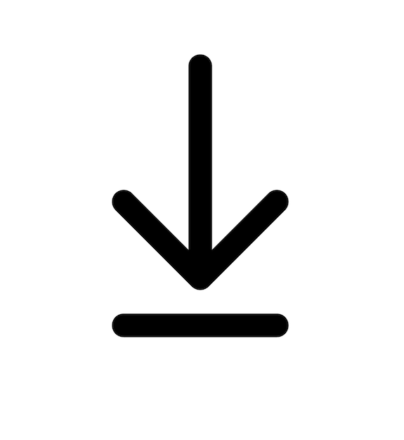 Black Download Arrow Icon Pointing Downward