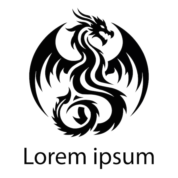 Логотип черного дракона для вашей компании