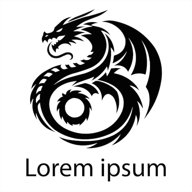 Логотип черного дракона для вашей компании