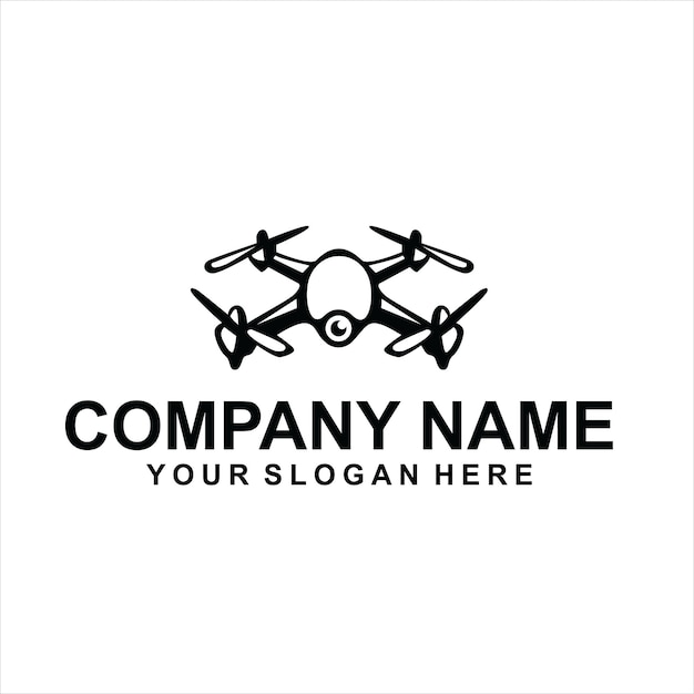 Vettore logo drone nero