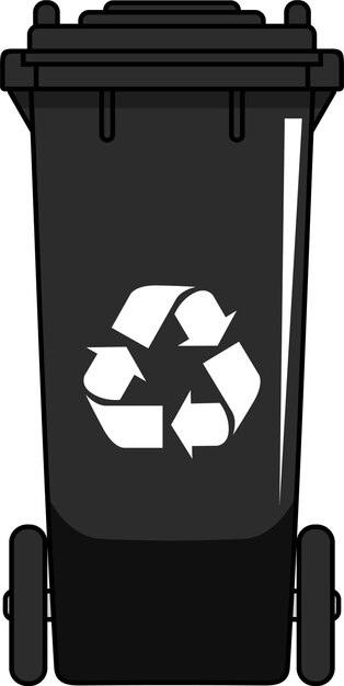 Black Dumpster Icon in Flat Style Vector Illustration