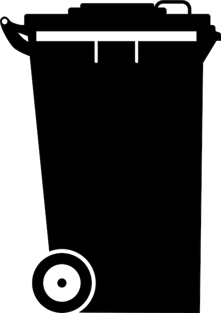 Black Dumpster Icon in Flat Style Vector Illustration