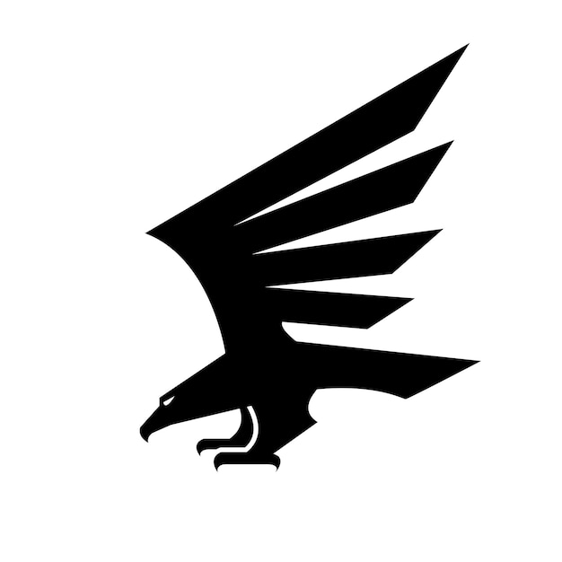 Vector black eagle geometric heraldic vector icon